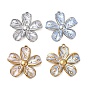 304 Stainless Steel Enamel Pendants, Flower Charms, Ion Plating(IP)