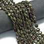 Бисер натуральный дракон крови пряди, граненый шестиугольный разрез, плоско-круглые, с бисером