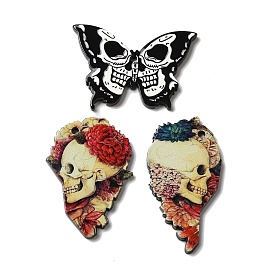 Акриловые подвески с принтом на тему Хэллоуина, череп