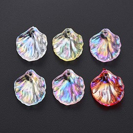 Transparent Acrylic Pendants, AB Color Plated, Leaf
