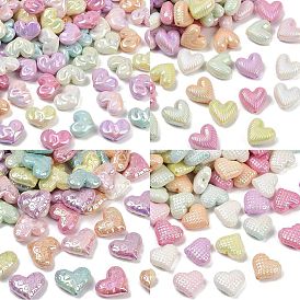 Непрозрачные акриловые бусины с УФ-покрытием, радужный, сердце