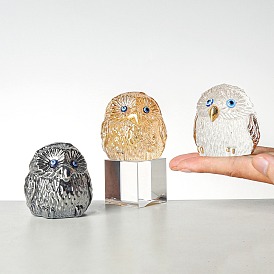 Glass Owl Figurines, for Home Office Desktop Decoration