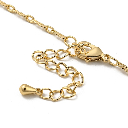 Faceted Rectangle & Teardrop Glass Pendant Necklaces, Brass Chain Neckalces