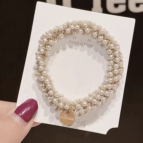 Fashiona пластиковые эластичные резинки для волос с имитацией жемчуга, аксессуары для волос из конского хвоста для девочек и женщин