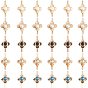 30pcs 5 clips de boucle de chaussure en fer de couleurs, avec perle d'imitation, pour les chaussures décoration, fleur, or et de lumière
