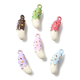 Alloy Enamel Pendants, Banana Ice Cream Charms