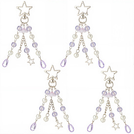 4шт. подвесные украшения в виде медуз из акрила и АБС-пластика, Звездные сплавные застежки-шармы для украшений сумок