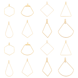 304 Stainless Steel Wire Pendants, Hoop Earring Findings, Mixed Shapes