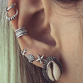Vintage Seashell Earrings Set - Retro Beach Style, Ocean Shell Earrings for Women.