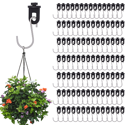 201 Crochets de suspension en acier inoxydable pour serre, avec clips de fixation en plastique