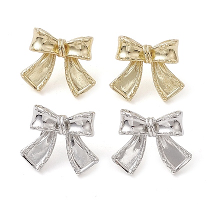 Bowknot Brass Stud Earrings, Long-Lasting Plated, Lead Free & Cadmium Free