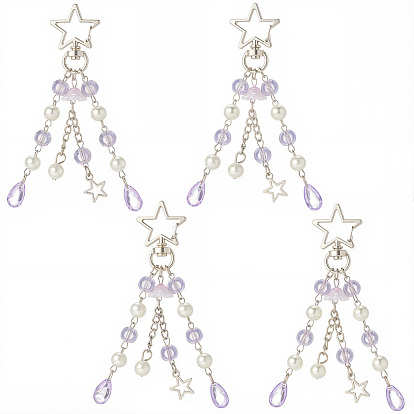 4шт. подвесные украшения в виде медуз из акрила и АБС-пластика, Звездные сплавные застежки-шармы для украшений сумок