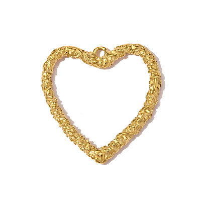 304 подвески из нержавеющей стали, фактурные подвески в виде сердечек, ионное покрытие (ip), зеркальная полировка