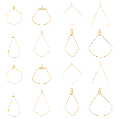 304 Stainless Steel Wire Pendants, Hoop Earring Findings, Mixed Shapes