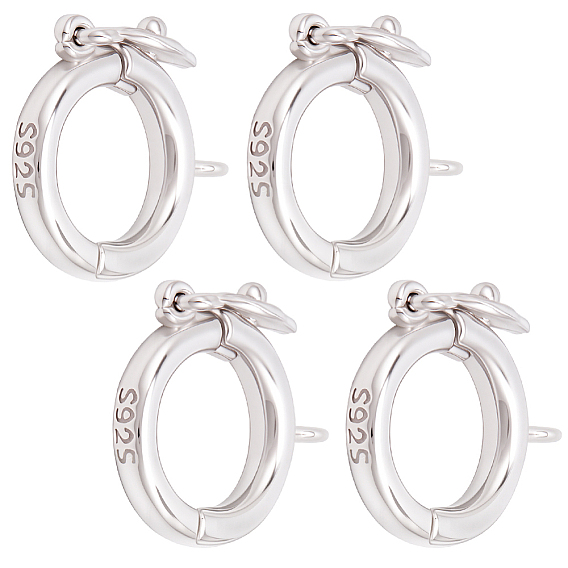 4 шт. 925 застежки-крутилки из стерлингового серебра, кольцо, с 1 листовой двусторонней замшевой тканью для полировки серебра