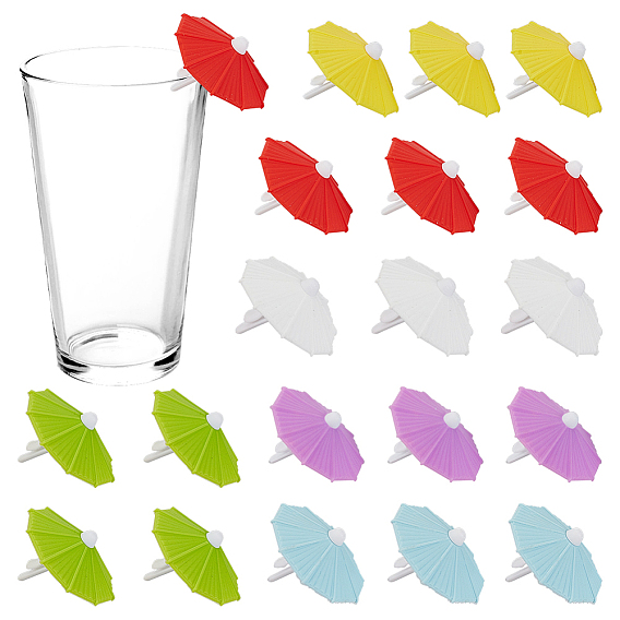 Силиконовые подвески для бокалов, маркеры напитков, для бара, Рождество, день рождения, оформление партии, зонтик