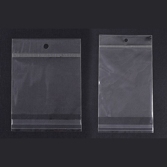 Прямоугольник ОПП целлофановые мешки, самозапечатывающиеся пакеты с отверстием для подвешивания