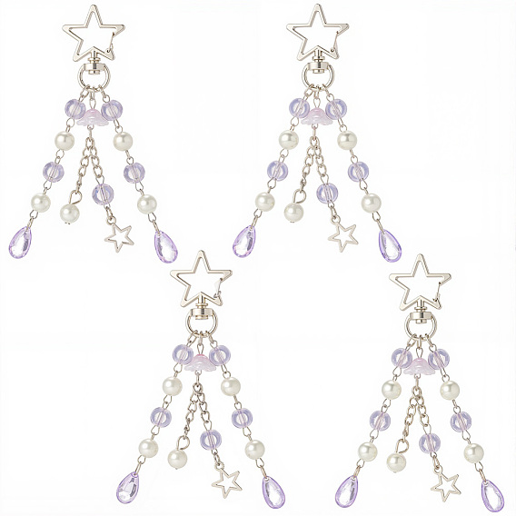 4шт. подвесные украшения в виде медуз из акрила и АБС-пластика, Звездные сплавные застежки-шармы для украшений сумок