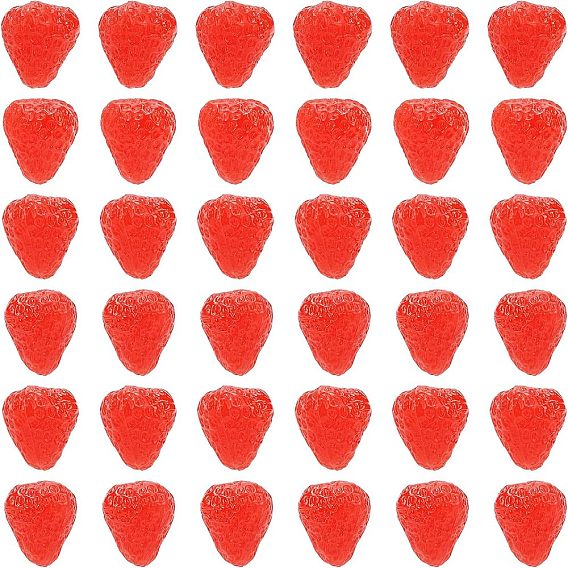 Пластиковые бусины пвх, имитация фруктов, без отверстия , клубника