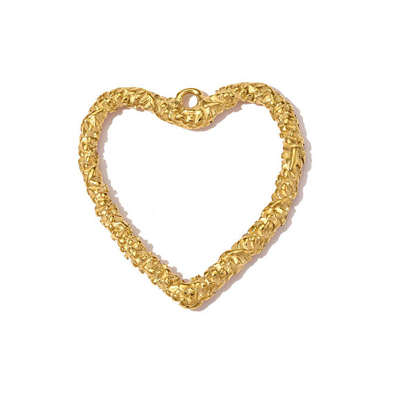 304 подвески из нержавеющей стали, фактурные подвески в виде сердечек, ионное покрытие (ip), зеркальная полировка