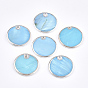 Freshwater Shell Pendants, Dyed, Flat Round