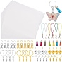 Набор ювелирных изделий diy, включая полимерную термоусадочную пленку, украшения из кисточки, мобильные планки, железные крючки для сережек и разрезные брелоки для ключей, сплав поворотный Lobster Claw застежками