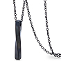 304 Stainless Steel Twisted Rectangle Pendant Urn Ashes Necklaces