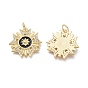 Латунные микропаве прозрачные подвески с фианитом, с эмалью и прыжковыми кольцами, долговечный, цветок