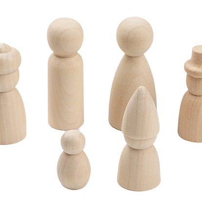 Незавершенная пустая скульптура деревянной куклы, для детей поделки с ручной росписью своими руками