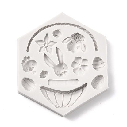 DIY Animals Food Grade Silicone Molds, Resin Casting Molds, For UV Resin, Epoxy Resin Jewelry Making, Handle & Chicken & Flower & Sheep & Rabbit & Seed & Oval & Rectangle & Basin