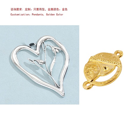 Pendentifs en alliage de style tibétain, coeur avec breloques fleurs