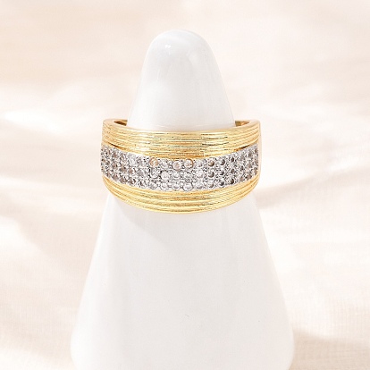 Латунные кольца из манжеты с прозрачным цирконием