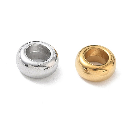 Brass European Beads, Large Hole Beads, Rondelle