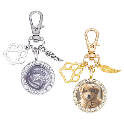 Сплав хрустальный горный хрусталь медальон подвеска украшения, с сплава шарнирного когтя омара застежками, плоско-круглые