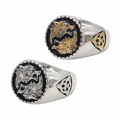 Узор волка 304 перстни из нержавеющей стали для мужчин