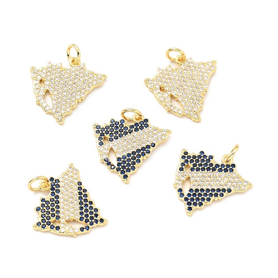 Латунные микро проложить кубического циркония подвески, с целью перехода в кольце, без кадмия и без свинца, реальный 18 k позолоченный, карта