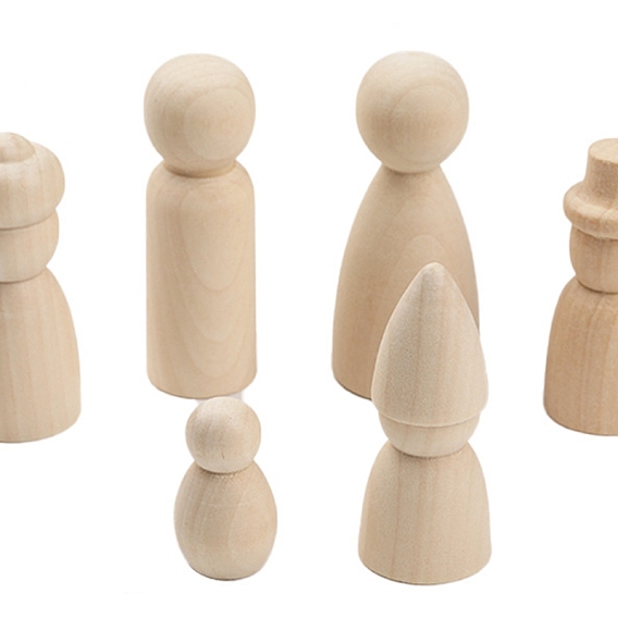 Незавершенная пустая скульптура деревянной куклы, для детей поделки с ручной росписью своими руками