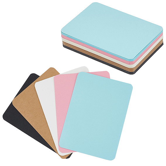 300Pcs 5 Colors DIY Paper Blank Card, for Students English Word Card, Pinyin Literacy Business Card Paper, Rectangle