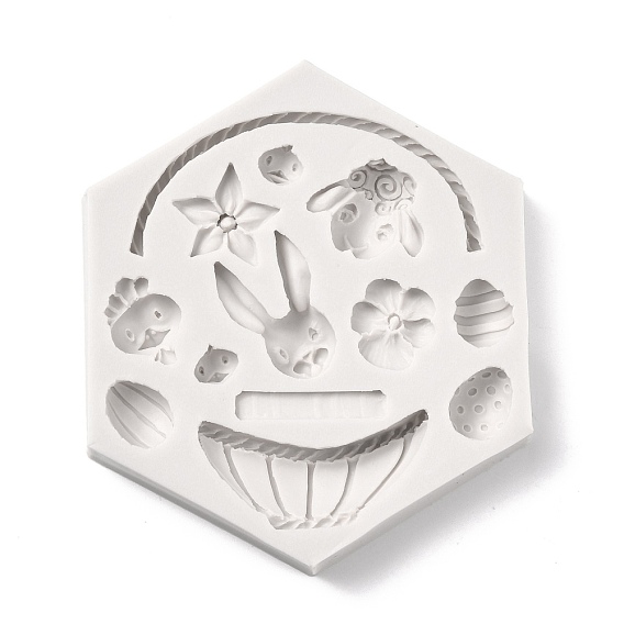 DIY Animals Food Grade Silicone Molds, Resin Casting Molds, For UV Resin, Epoxy Resin Jewelry Making, Handle & Chicken & Flower & Sheep & Rabbit & Seed & Oval & Rectangle & Basin
