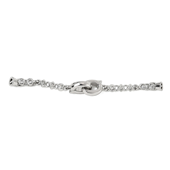 Латунное микропейв, прозрачный кубический цирконий, складные застежки