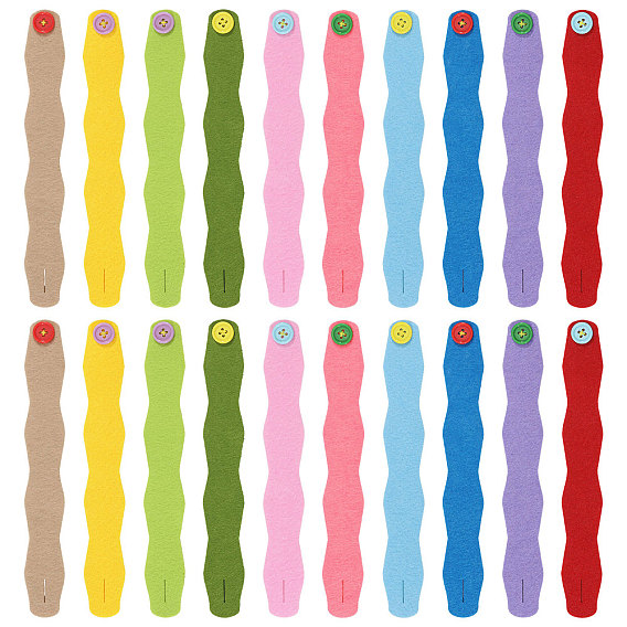 20pcs 20 styles ensemble de bracelets en cordon de tissu