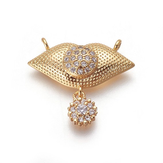 Brass Micro Pave Cubic Zirconia Pendants, Lips