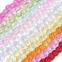 Electroplate Baking Paint Transparent Glass Beads Strands, Crab