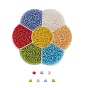 7 Colors Glass Round Seed Beads, Silver Lined Round Hole Beads, Small Craft Beads, for DIY Jewelry Making