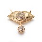 Brass Micro Pave Cubic Zirconia Pendants, Lips