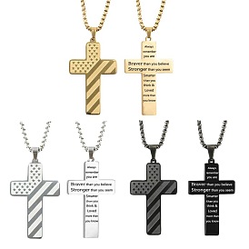 Американский флаг, библейский крест 304 подвески из нержавеющей стали для мужчин