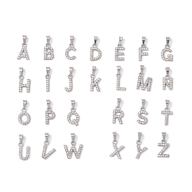 26шт. сплав с подвесками из хрустальных страз, Письмо ~ Z