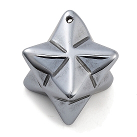 Electroplated Terahertz Stone Pendants, Merkaba Star Charms