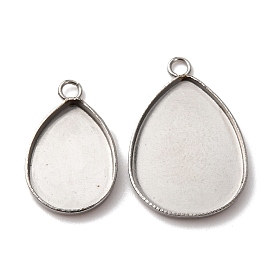 304 Настройки кабошон из нержавеющей стали кулон, слеза