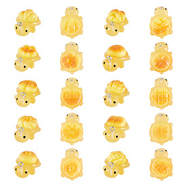 20шт. 10 стили прозрачные смоляные подвески в форме черепахи в форме хлеба, с железной платиной петлей